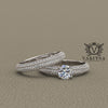 1.3ct Elegant Three Sided Pave Gold Bridal Set - 01US63A